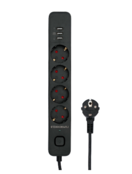 Сетевой фильтр Гарнизон EPS-4-U3-B-2 10А 4 розеток 2.0м черный