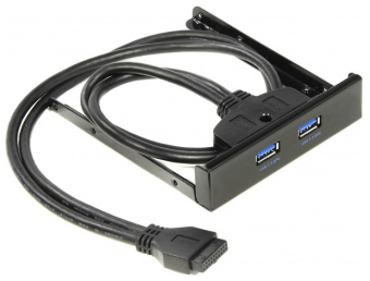 Концентратор 2-port USB3.0 в 3.5" отсек, ASIA FP 2XUSB3.0