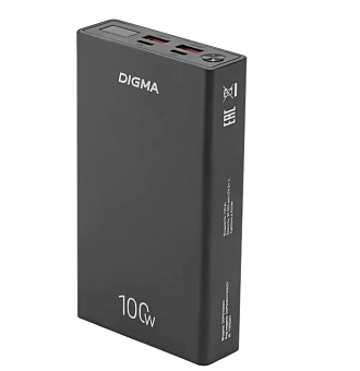 Внешний аккумулятор 20000 mAh_ Digma DGPD20A100ABK 100W черный
