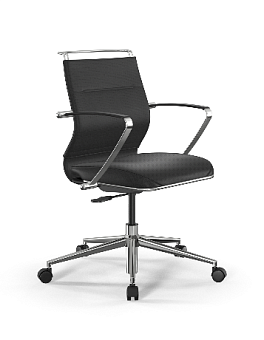 Кресло МЕТТА ErgoLife Sit Well M4-192K (экокожа Extra, стальной каркас, металл. основание, до 120кг) Черный