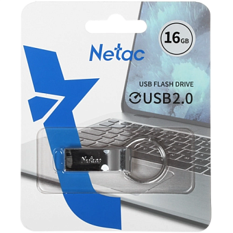 Флешка 16Gb Netac U275 USB2.0 с кольцом, металлическая