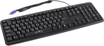 Клавиатура проводная Oklick 180M PS/2 черный
