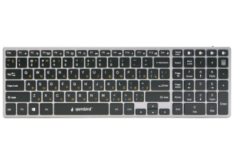 Клавиатура беспроводная Gembird KBW-2 (ножничный (бесшумный) механизм, Bluetooth) серый