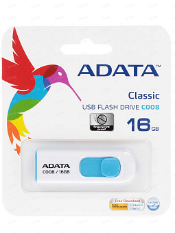Флешка 16Gb ADATA [C008] USB white-blue