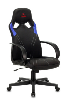 Кресло Zombie RUNNER (ткань, мех. качания, крест. пластик, до 120 кг) Черный/синий
