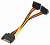 Кабель-удлинитель SATA (m) --> 2*SATA (f) 15см Cablexpert, угловые разъемы