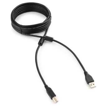 Кабель USB2.0 Am < - > Bm  3.0м, Cablexpert, экран, 2 феррит.кольца, черный
