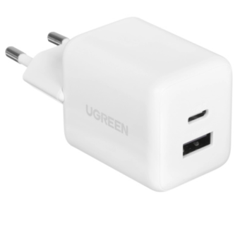 Сетевое зарядное устройство UGREEN X516 30W GaN Fast Charger USB-C USB-A черный