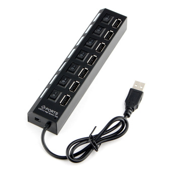 Концентратор USB-A - 7-port USB2.0, Gembird UHB-U2P7-02, питание, черный