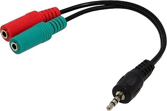 Кабель-переходник 3.5Jack (m)  --  2*3.5Jack (f), Gembird CCA-417 (разветвитель на наушники и микроф