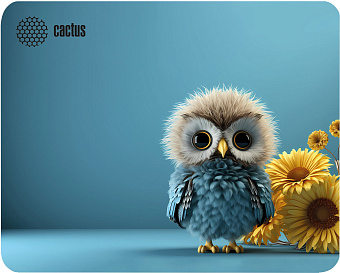 Коврик для мыши CACTUS [CS-MP-P07XS] 220x180x2мм, Owl blue