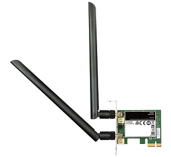 Сетевая карта PCI-E D-Link DWA-582 (802.11a/b/g/n/a, до 867Mbps, 2.4/5GHz, 2 съемных антенны) OEM