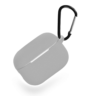 Чехол для наушников Apple Airpods Pro 3 - Gurdini soft touch c карабином, серый