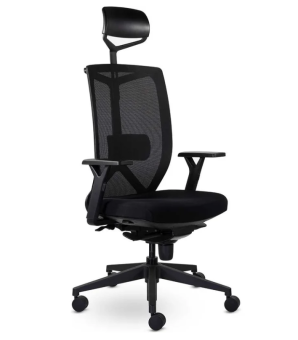 Кресло UTFC Профи М-900 с подголовником черный пластик (черный) (пятилучье Профи серое металлич)