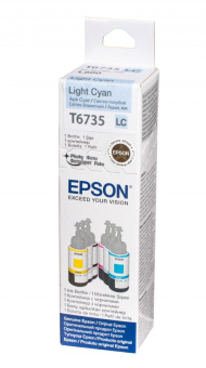 Картридж струйный EPSON T6735 для Epson L800/L805/L810/L850/L1800, светло-голубой