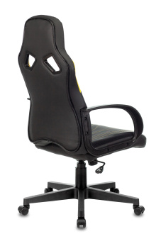 Кресло Zombie RUNNER (эко.кожа, мех. качания, крест. пластик, до 120 кг) Черный/желтый