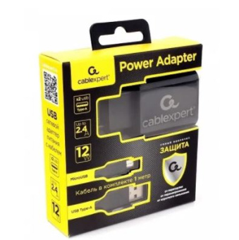 Сетевое зарядное устройство Cablexpert MP3A-PC 12W USB-A Black