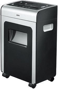 Уничтожитель бумаги Deli 9915 (секр.P-4)/ фрагменты/10лист./21лтр./скрепки/ скобы/пл.карты/CD