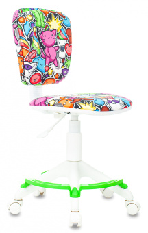 Кресло Бюрократ CH-W204/F (ткань, крест. пластик, подст.для ног, до 100 кг) Мультиколор Маскарад