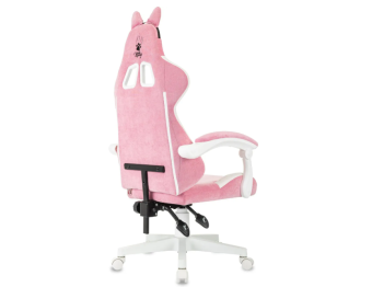 Кресло Knight Kitty W Fabric (ткань, фиксация наклона спинки, крестов. пластик, до 120 кг) розовый/молочный