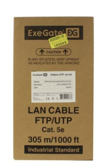 Кабель витая пара внутренний 4 пары UTP кат.5e (305м) омедненный ExeGate 25AWG