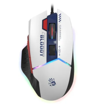 Мышь проводная A4Tech Bloody W95 Max Sports 12000dpi синий/белый