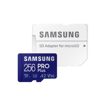 Карта памяти microSD 256Gb Samsung PRO Plus Class 10, UHS-I U3 + адаптер