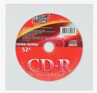 Диск CD-R 700 Mb VS 52x в Бумажном конверте