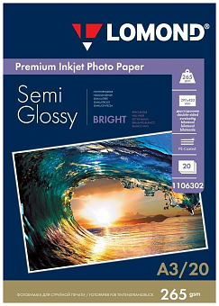 Бумага Lomond [A3] полуглянцевая, 265гр/м2, 20л