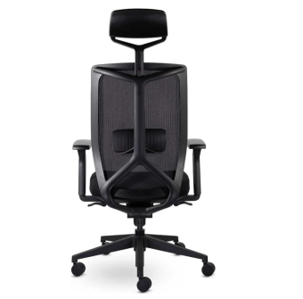 Кресло UTFC Профи М-900 с подголовником черный пластик (черный) (пятилучье Профи серое металлич)