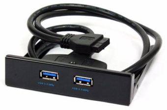 Концентратор 2-port USB3.0 в 3.5" отсек, ASIA FP 2XUSB3.0