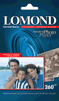 Бумага Lomond [10x15см] полуглянцевая, 260гр/м2, 20л