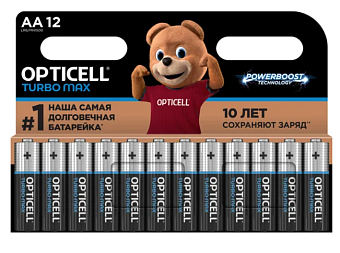 Элемент питания AA, 1.5V, 12шт, Opticell Turbo MAX LR6