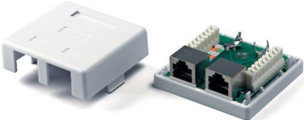 Розетка 2 port RJ-45+RJ-11 8P8C+6P4C 110&Krone