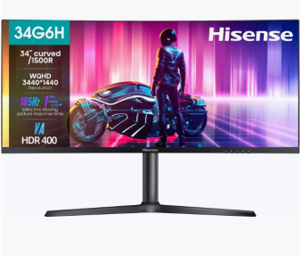 Монитор 34" Hisense 34G6H (VA 3440x1440 1ms 165Hz DP HDMI) Black