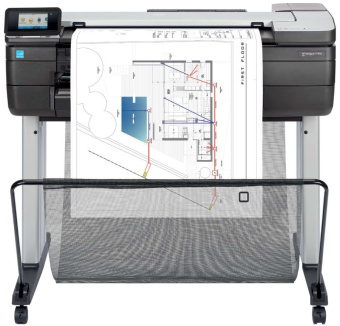 Плоттер HP Designjet T830 (24"/610 мм, 26сек/стр формата A1, USB&LAN&WiFi) + подставка