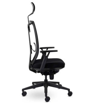 Кресло UTFC Профи М-900 с подголовником черный пластик (черный) (пятилучье Профи серое металлич)