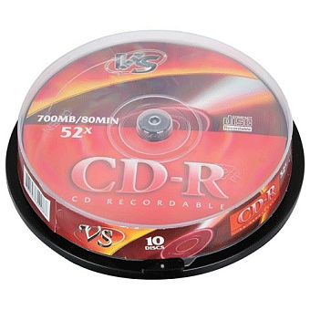 Диск CD-R 700 Mb VS 52x Cake Box (10шт.)