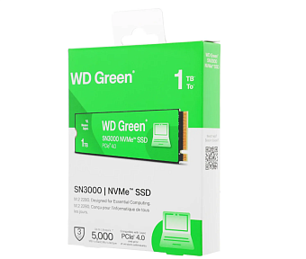 Накопитель SSD M.2 1Tb WD Green WDS100T4G0E (PCI-E 4.0 x4, 5000/4200 Мбайт/сек)