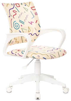 Кресло Бюрократ KD-W4 (ткань, без мех. качания, крест. пластик, до 100 кг) Песочный Sticks