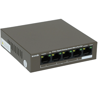 Коммутатор 5 port Tenda TEG1105P-4-63W 1000 Мбит/с 4*PoE