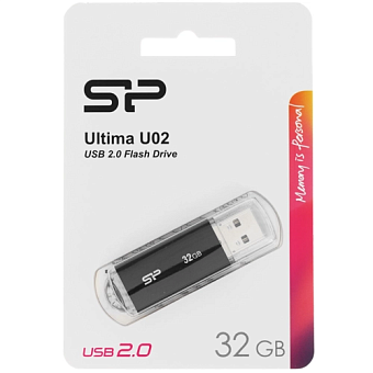 Флешка 32Gb Silicon Power U02 USB black