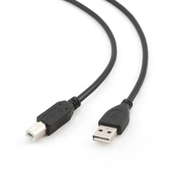 Кабель USB2.0 Am < - > Bm  1.8м, Cablexpert, экран, черный, пакет