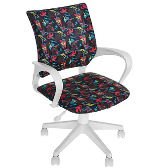 Кресло Бюрократ BUROKIDS 1 W (ткань, без мех. качания, крест. пластик, до 120 кг) Мультиколор, геометрия