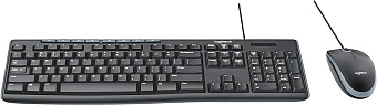Комплект проводной (клавиатура+мышь) Logitech MK200 Media Corded Keyboard and Mouse Combo Black