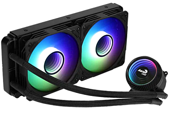 Система жидкостного охлаждения Aerocool Mirage L240 3-pin, 1700/1200/AM4, ARGB, 400W. черный