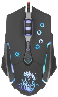 Мышь проводная Defender GM-170L Killer (3200dpi переключаемая подсветка коврик в комплекте ) USB черный