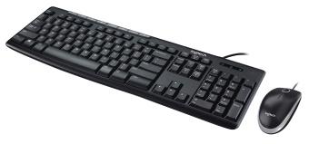Комплект проводной (клавиатура+мышь) Logitech MK200 Media Corded Keyboard and Mouse Combo Black