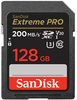 Карта памяти SD 128Gb SanDisk Extreme Pro UHS-I U3 V30 (200/90 MB/s)