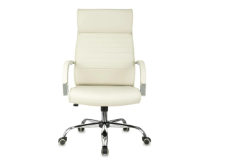 Кресло Бюрократ T-8010SL (эко.кожа, мех. качания, крест. металл хром, до 120 кг) Слоновая кость